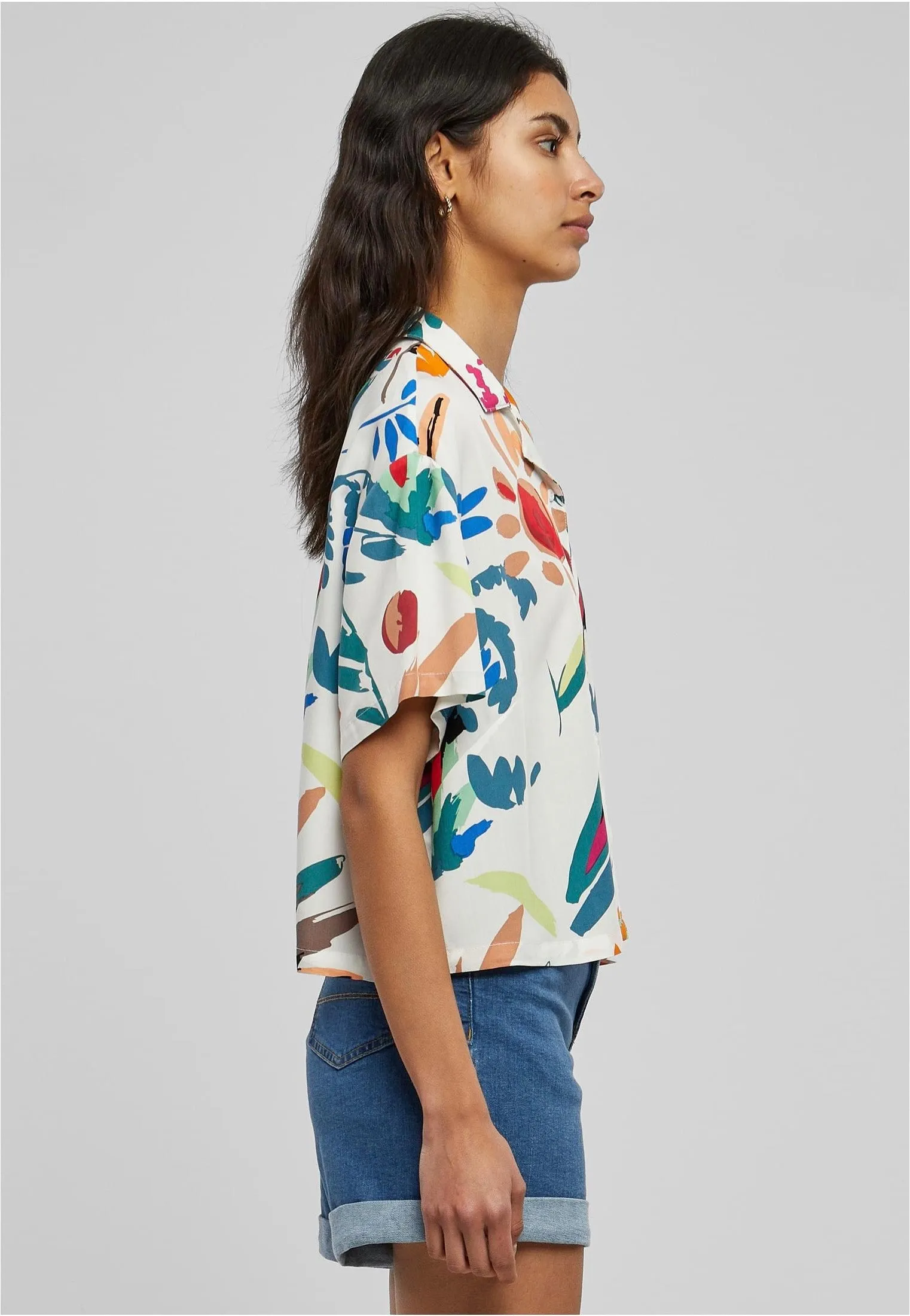 Urban Classics - Ladies Viscose Resort Whitesandfruity - Shirt