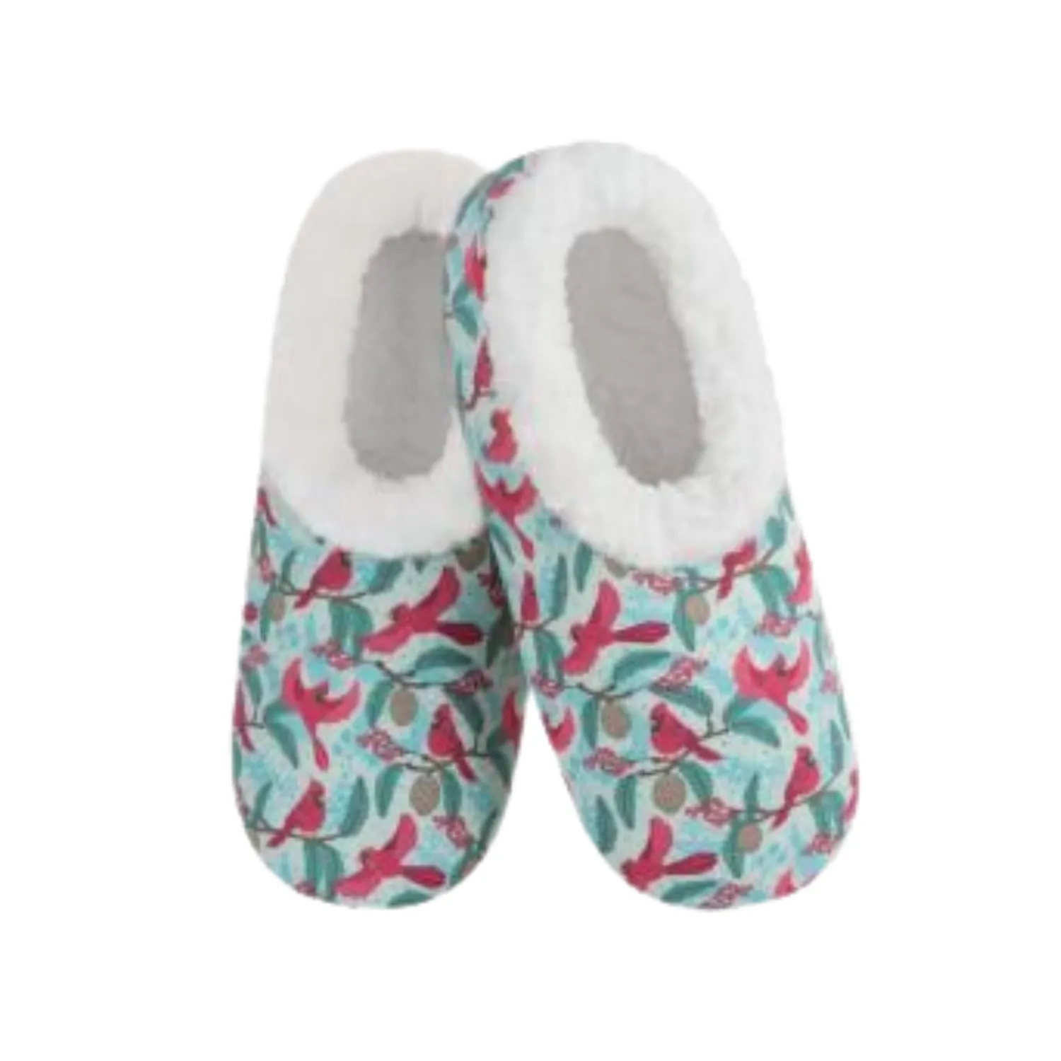 Women's Classic Cozy Snoozies Red Cardinal Birds Among Green Pine Branches