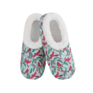 Women's Classic Cozy Snoozies Red Cardinal Birds Among Green Pine Branches
