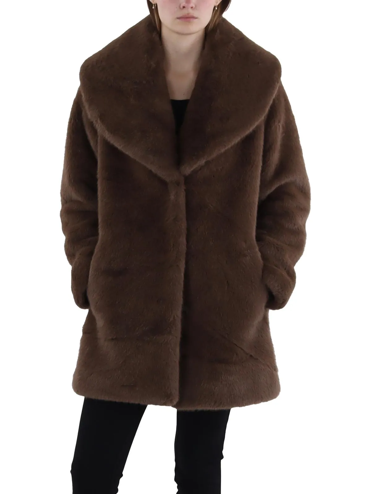 Womens Faux Fur Cozy Faux Fur Coat