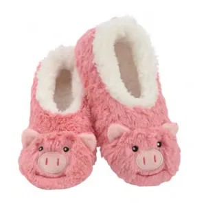 Women's Furry Animals Cozy Snoozies Pink Pig