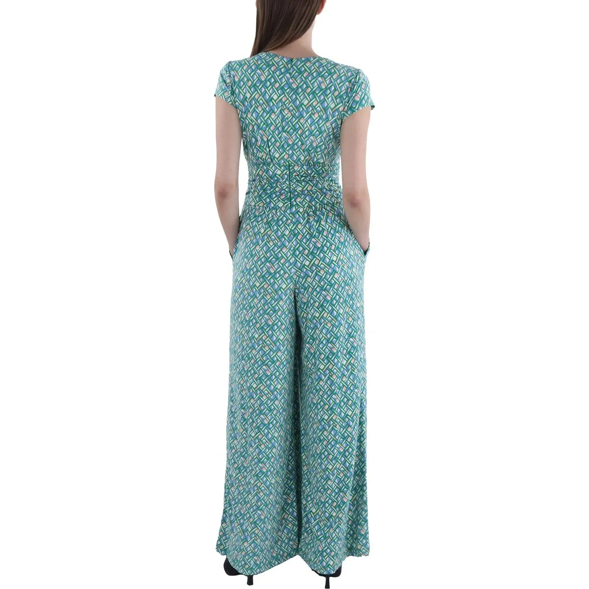 Womens Printed Wide Leg Jumpsuit