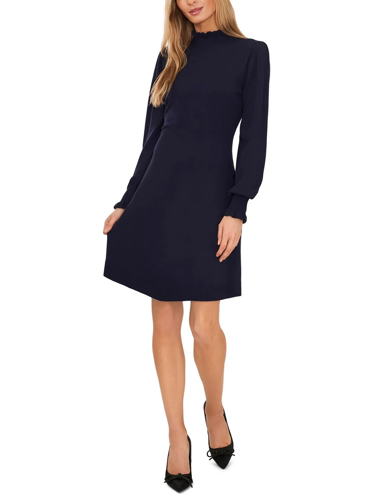 Womens Ruffled Midi Sweaterdress