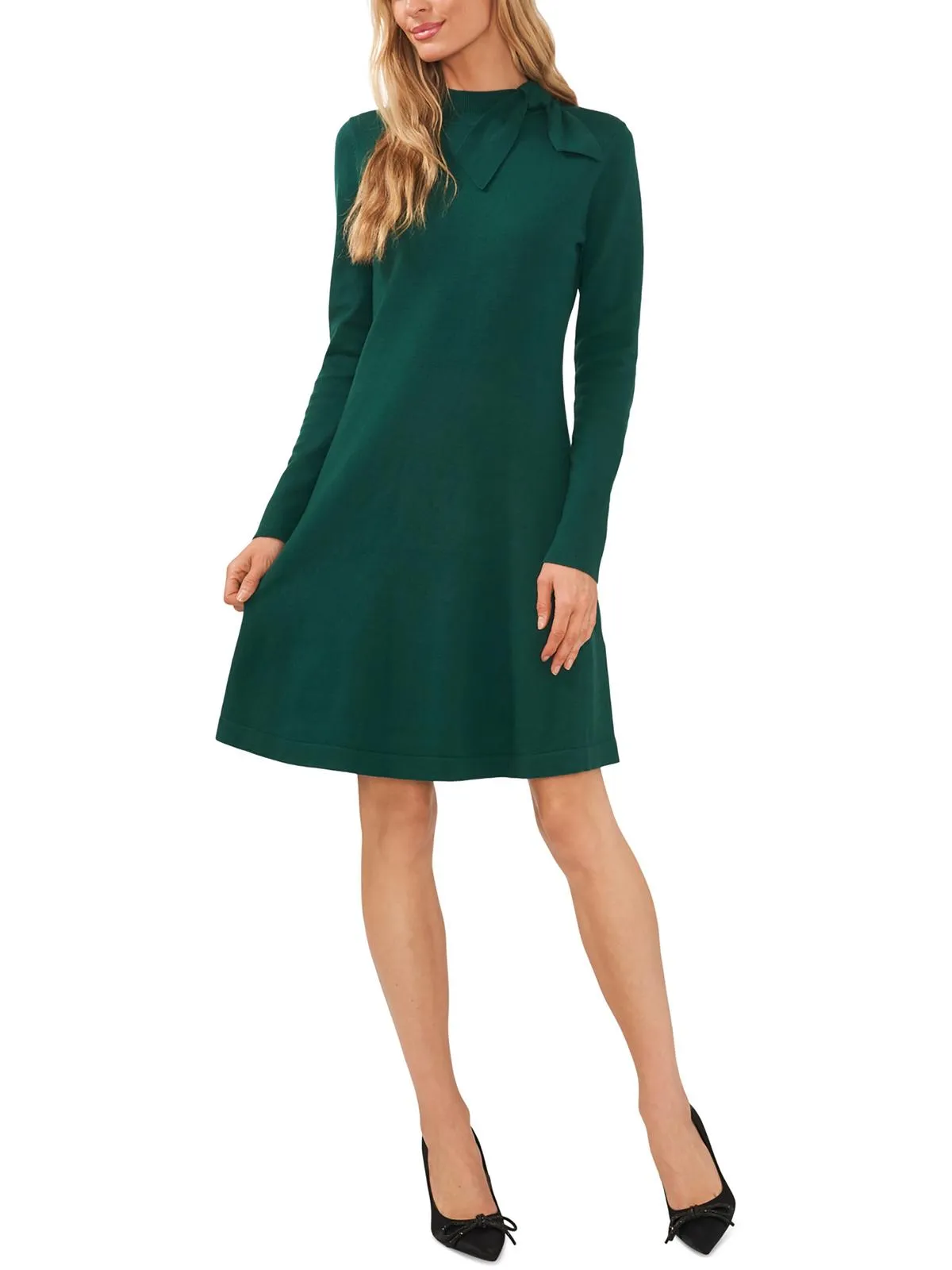 Womens Ruffled Midi Sweaterdress