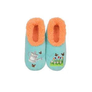 Women's Simply Pairables Cozy Snoozies Aqua Blue Watering Can Butterfly Garden