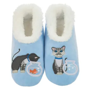 Women's Simply Pairables Cozy Snoozies Blue Cat Fishbowl