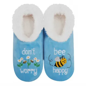 Women's Simply Pairables Cozy Snoozies Blue Don't Worry Bee Happy