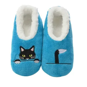Women's Simply Pairables Cozy Snoozies Blue Peek-a-Boo Cat