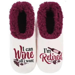 Women's Simply Pairables Cozy Snoozies I am Retired I can Wine All I want