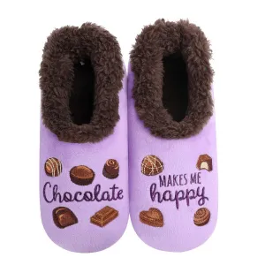 Women's Simply Pairables Cozy Snoozies Lavender Chocolate Makes Me Happy