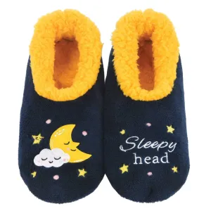 Women's Simply Pairables Cozy Snoozies Navy Sleep Head with Moon and Cloud