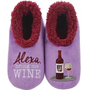 Women's Simply Pairables Cozy Snoozies Purple Alexa Bring Me Wine