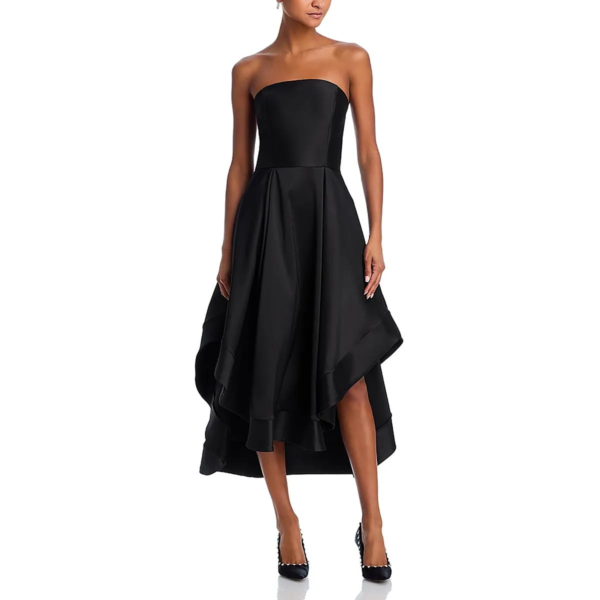 Womens Strapless Pockets Midi Dress