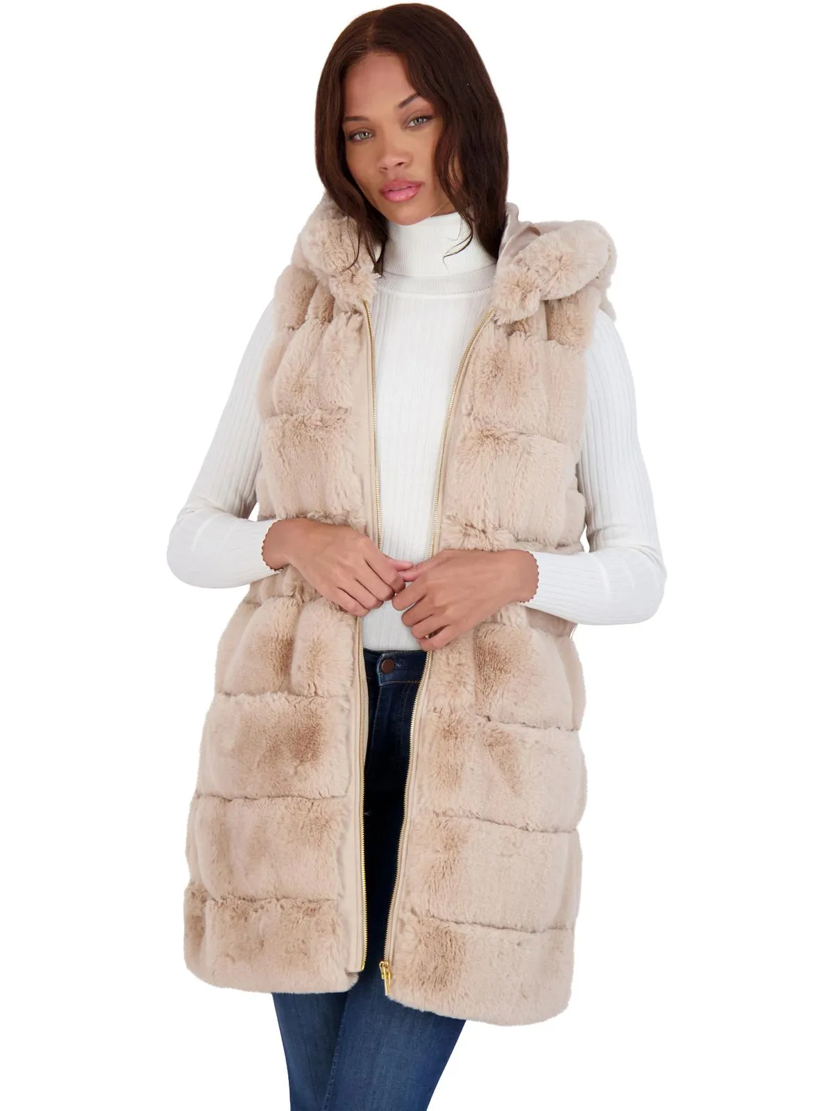Womens Water Resistant Plush Outerwear Vest