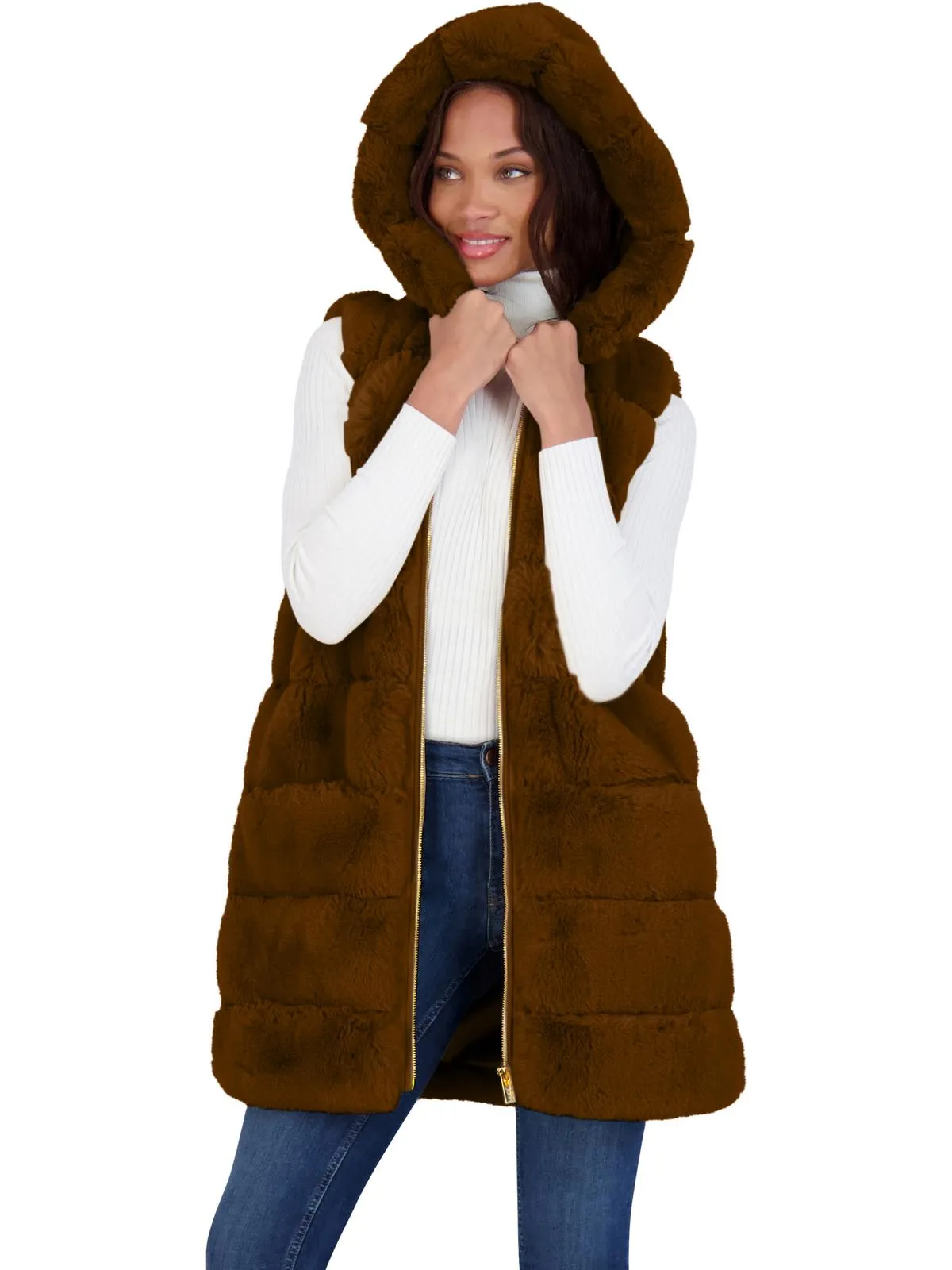 Womens Water Resistant Plush Outerwear Vest