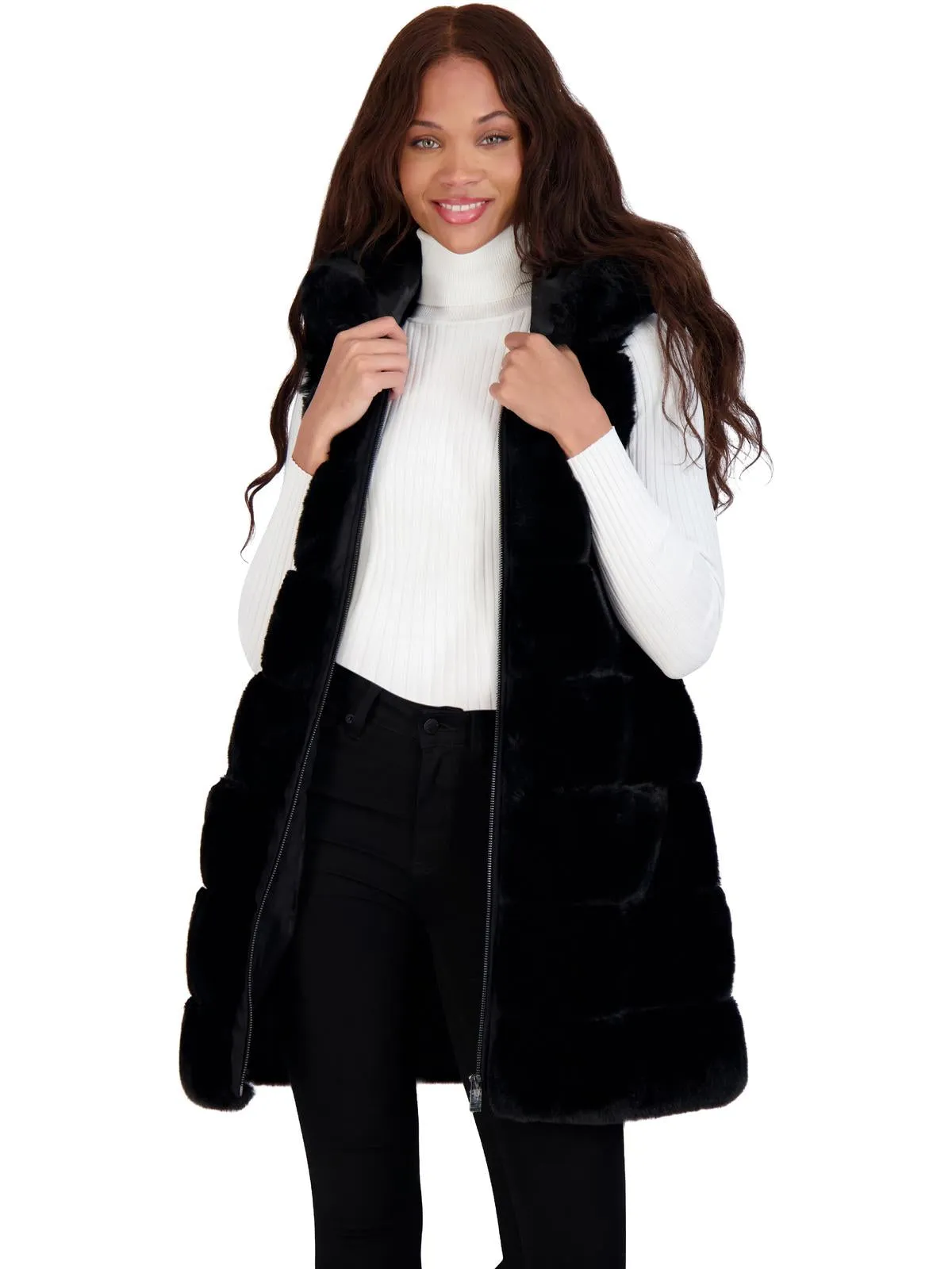 Womens Water Resistant Plush Outerwear Vest