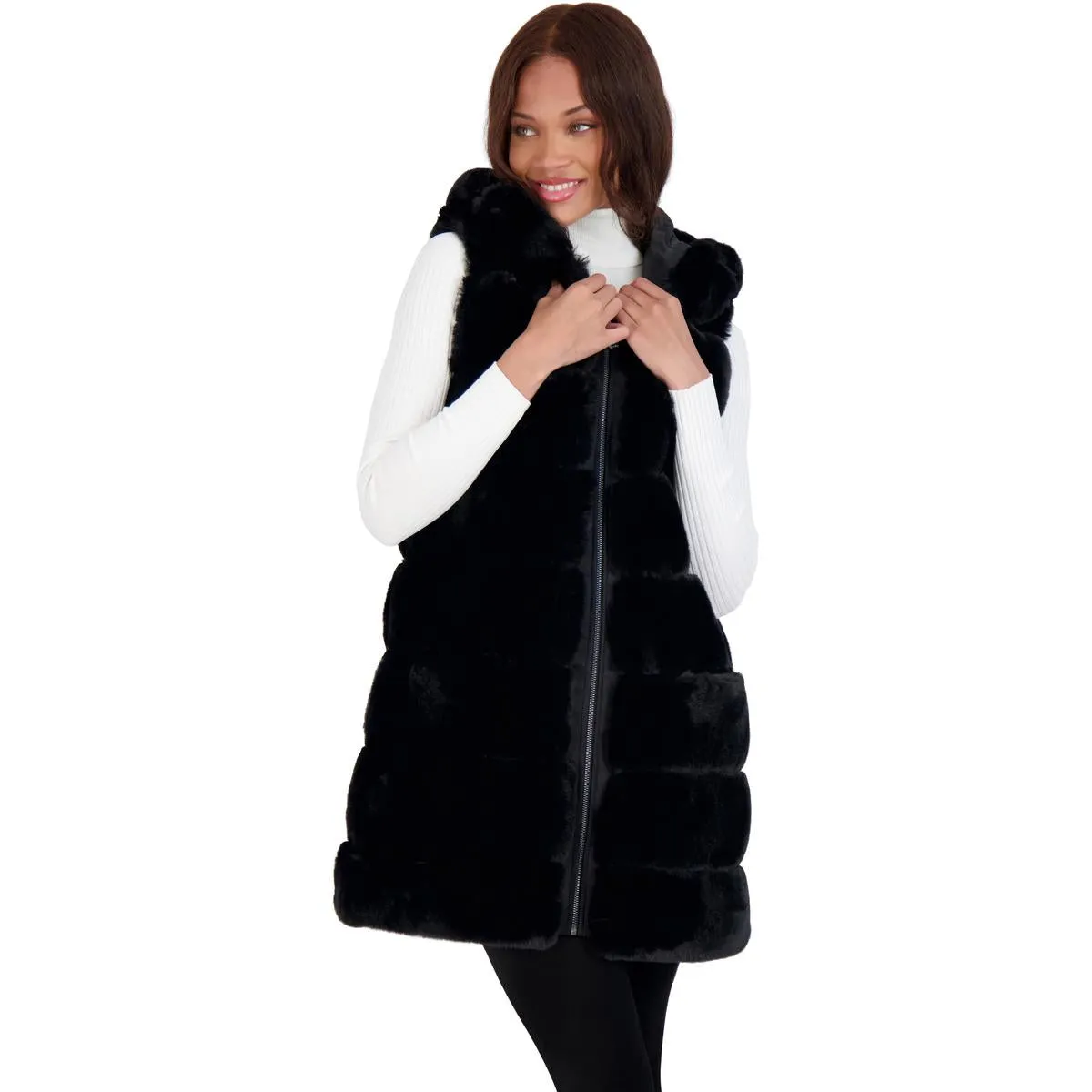 Womens Water Resistant Plush Outerwear Vest
