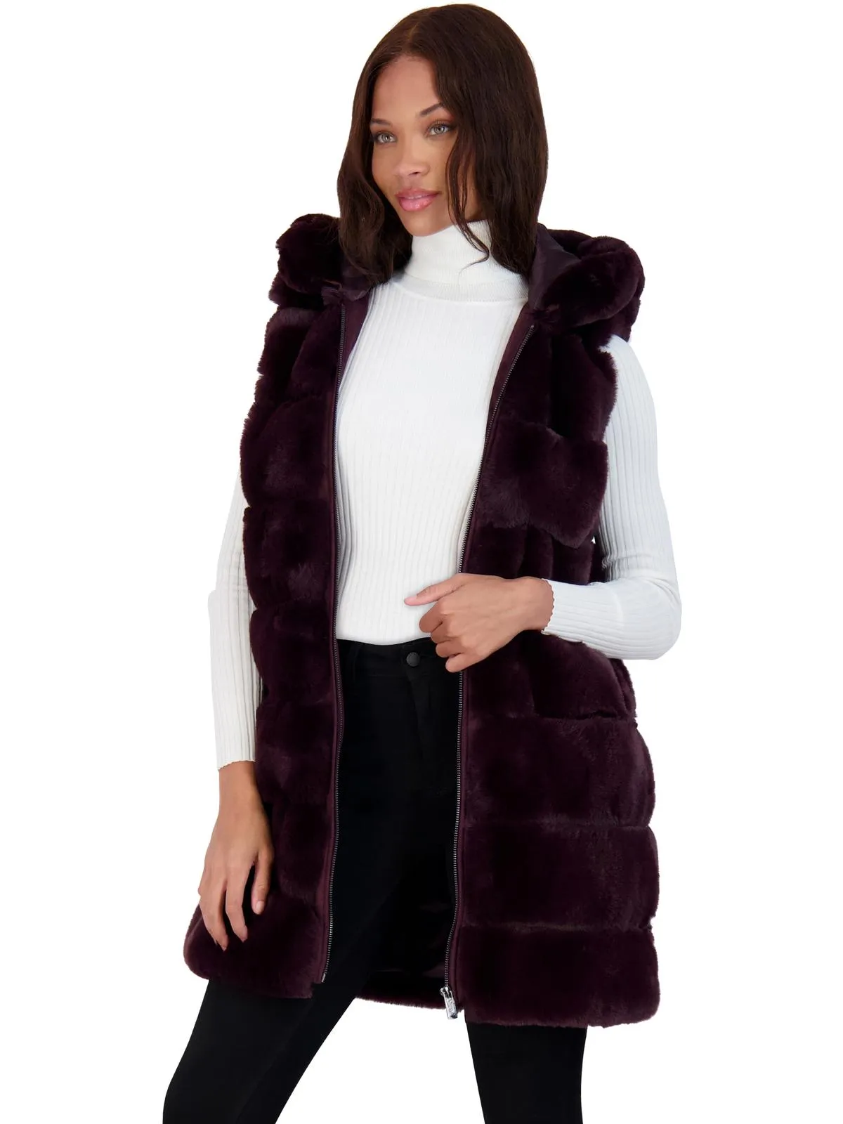 Womens Water Resistant Plush Outerwear Vest